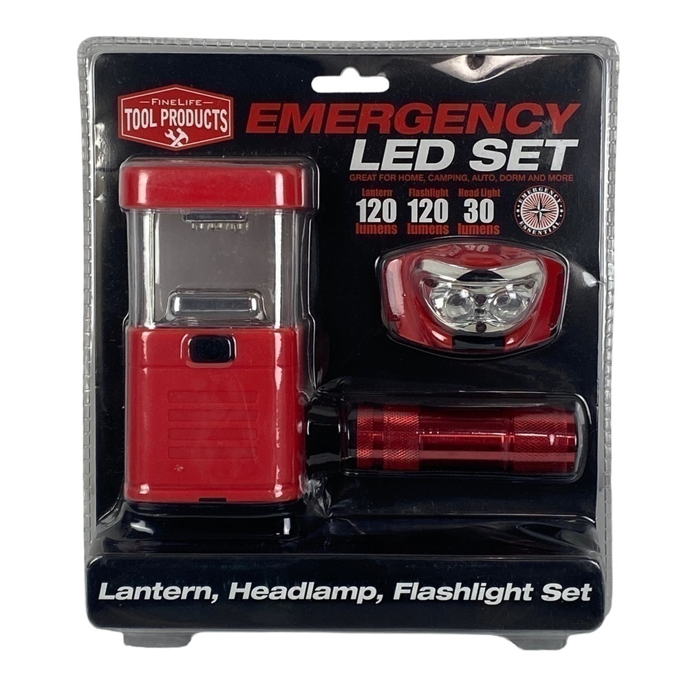 Fine Life Tool Products Emergency LED Lantern, Headlight, Flashlight Set‎ NEW